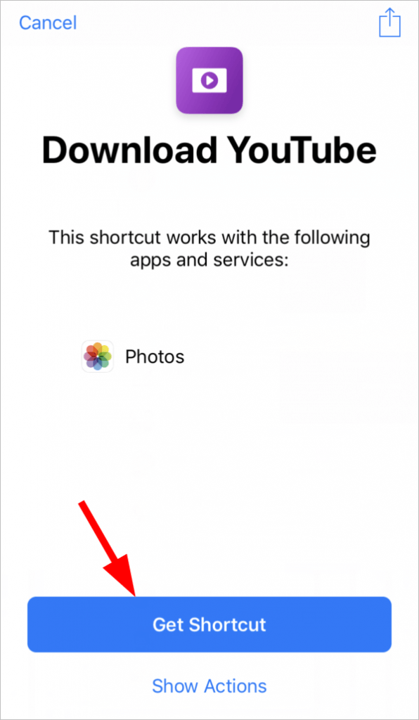 點擊Get Shortcut