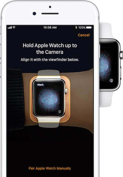 iPhone 相機對準Apple Watch