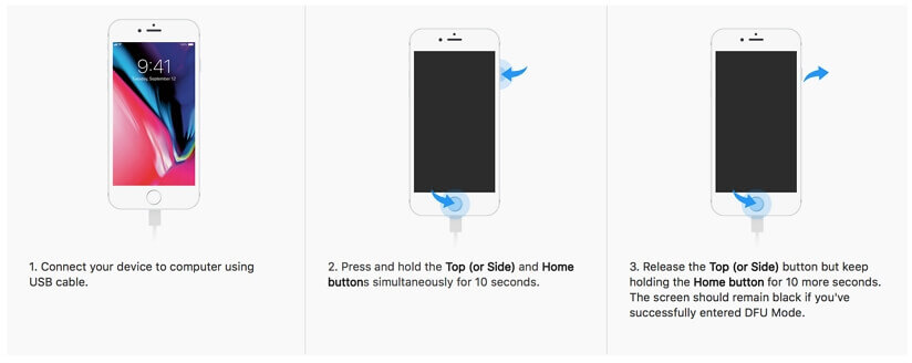 將iPhone 置於DFU 模式